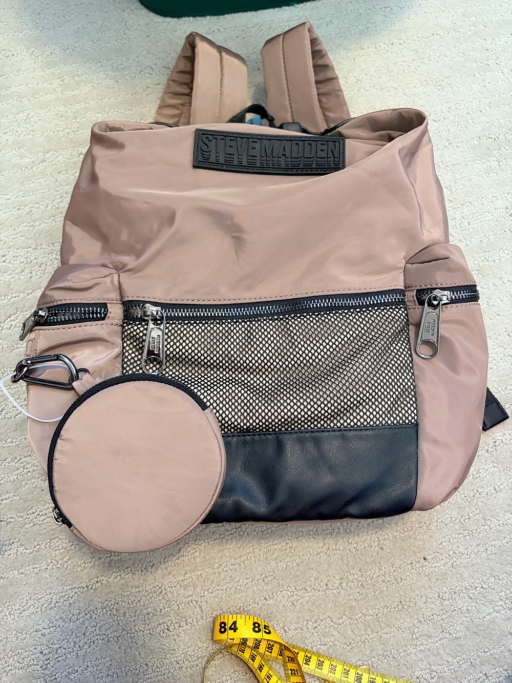 Steve Madden Mushroom Nylon Backpack with Black Trim